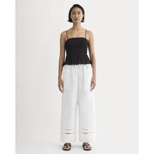 Everlane Women's Lace Trim Pant in White, Size Small, Cotton